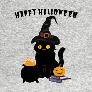 Happy Halloween Black Cat T-Shirt